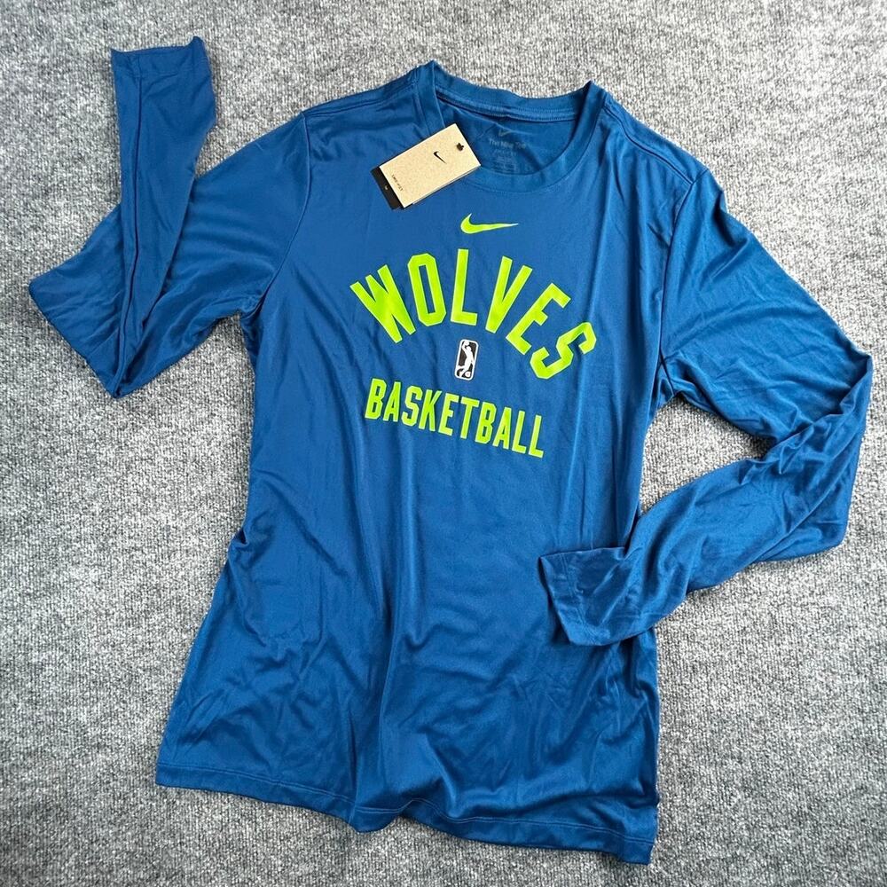 Nike Iowa Wolves G League Basketball Blue Long Sleeve Shirt Men’s L Tall NWT - Picture 1 of 9